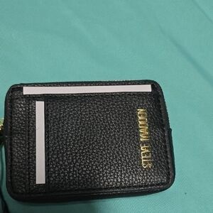 Steve Madden Black Textured Card Wallet